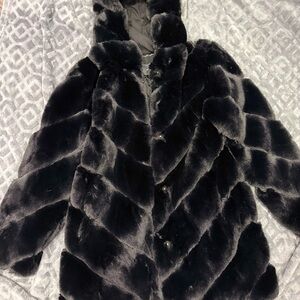 BCBGMaxAzria Black Teddy Jacket Plush